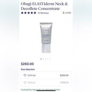 Obagi NIB ELASTIderm Neck & Decollete Concentrate 1oz MR$198 Phenomenal Results!